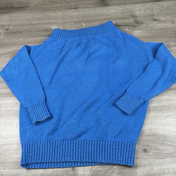 Sabie Turtleneck Womens Size Medium Long Sleeve Cropped Sweater Blue - Picture 9 of 9